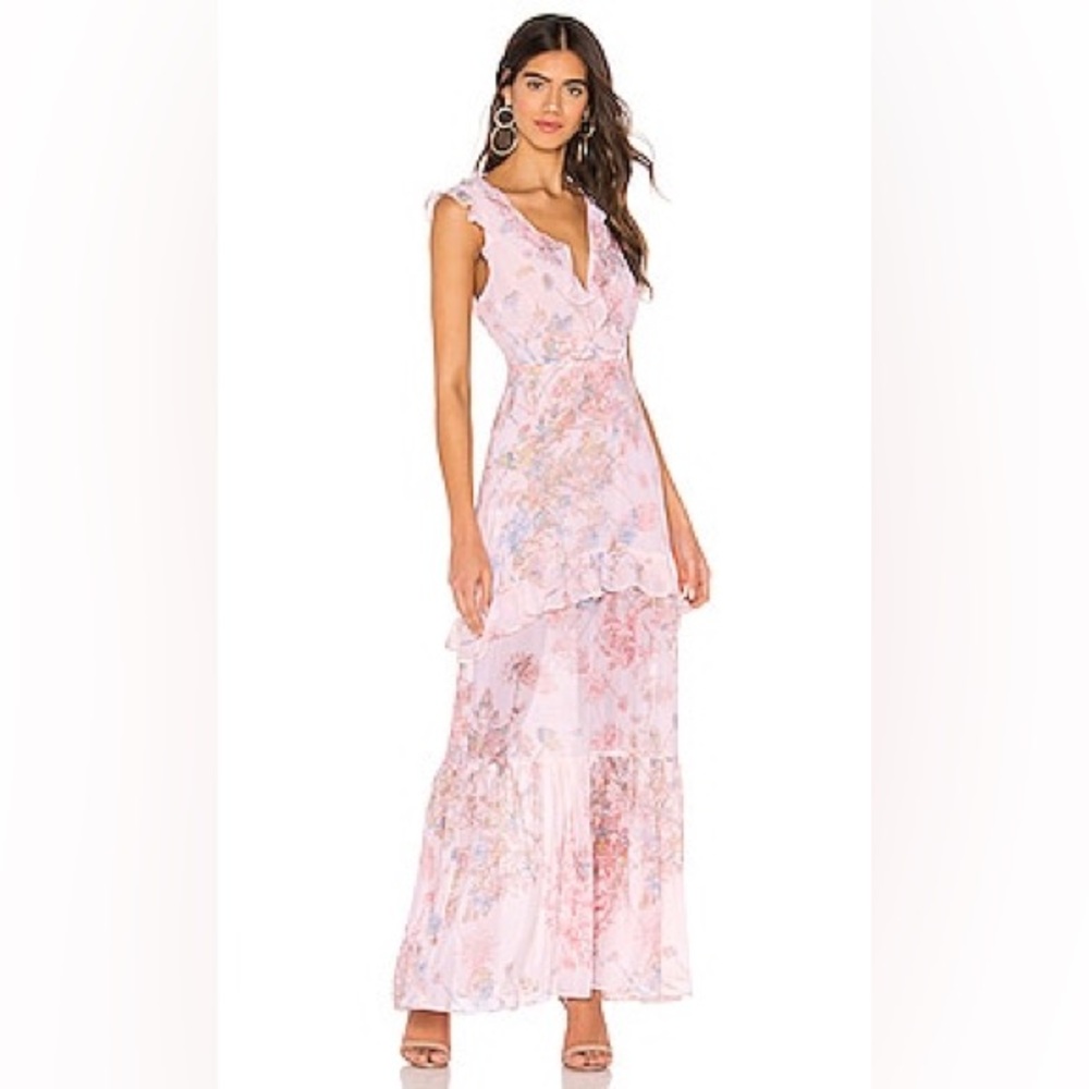 BCBGeneration Ruffle Maxi Dress in Light Pink size 2